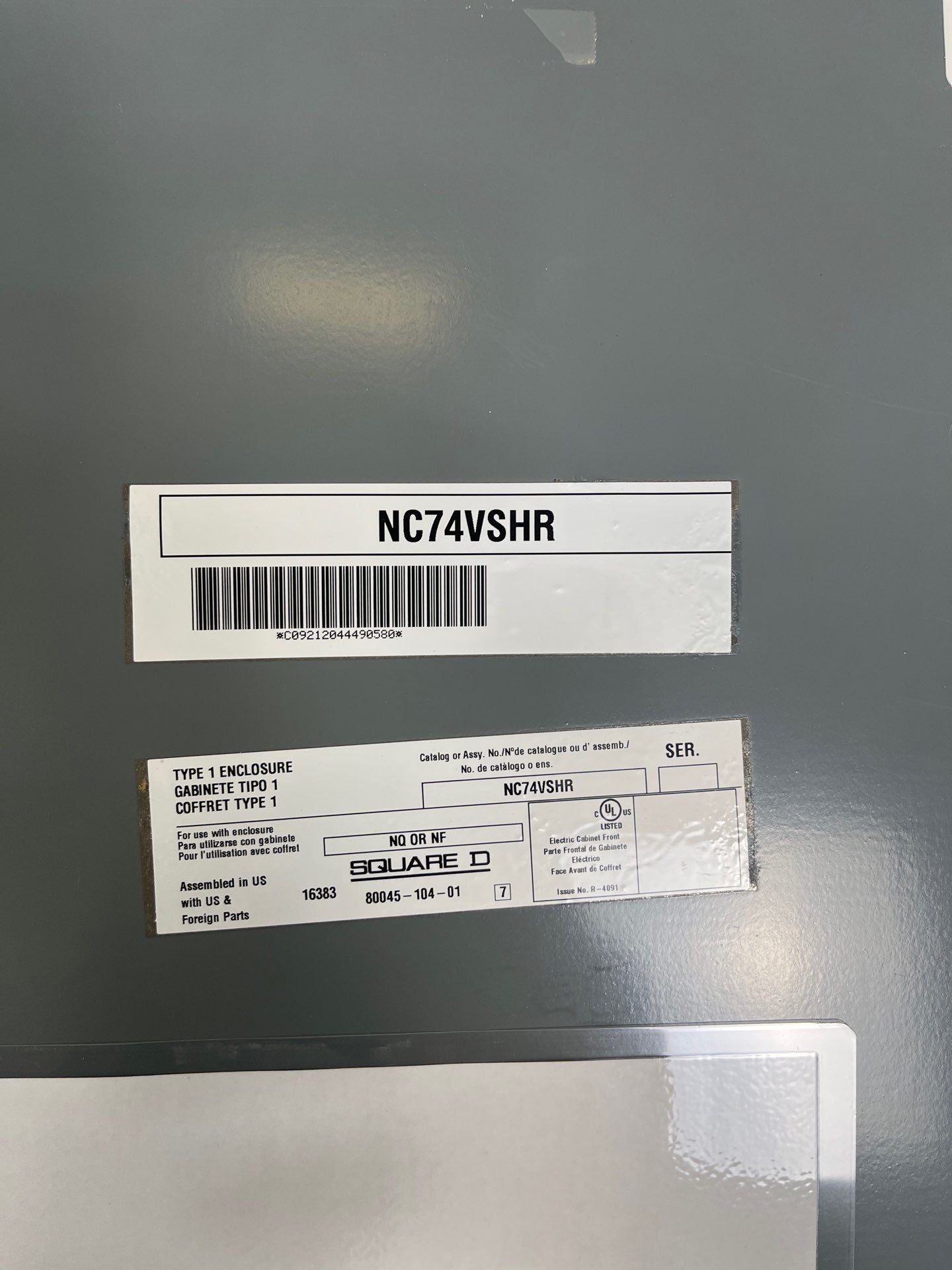 Square D NF Panelboard 400A 480/277V 3PH 4W 42Cir MLO Indoor Encl MH74 Used