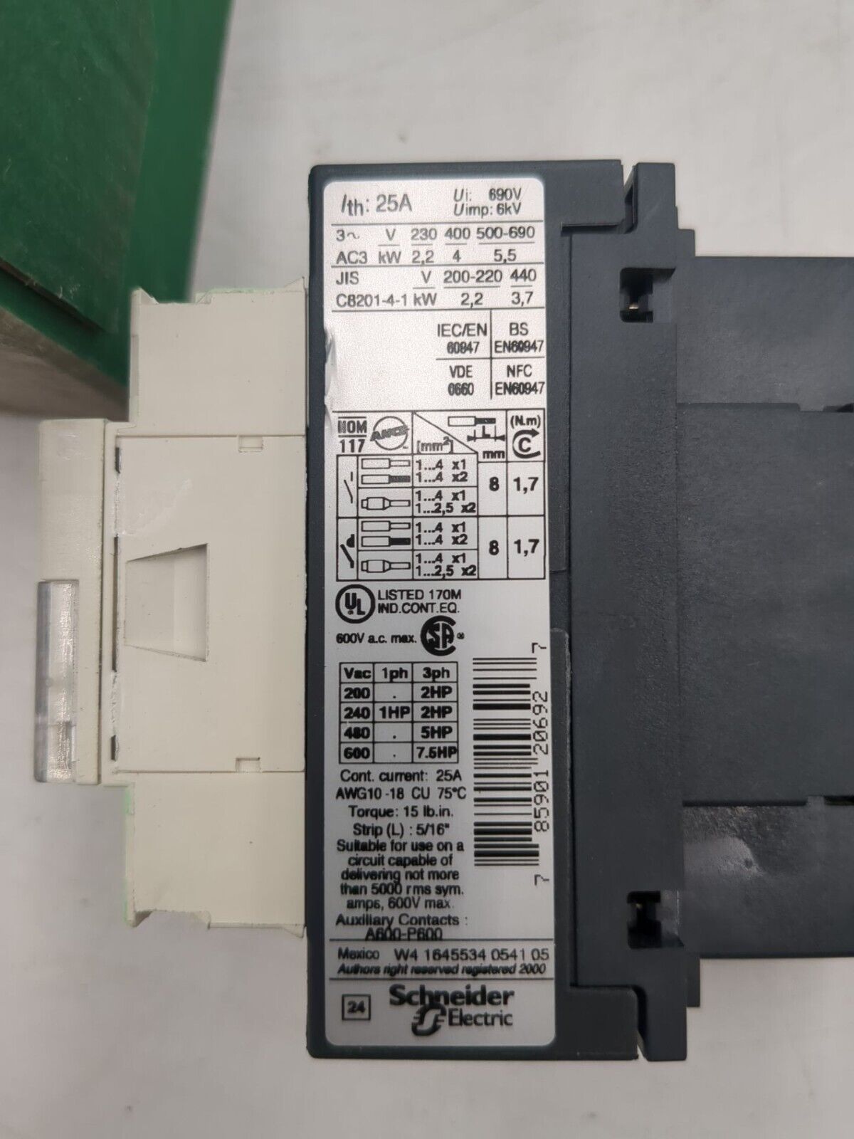 Square D LC1D09B7 New