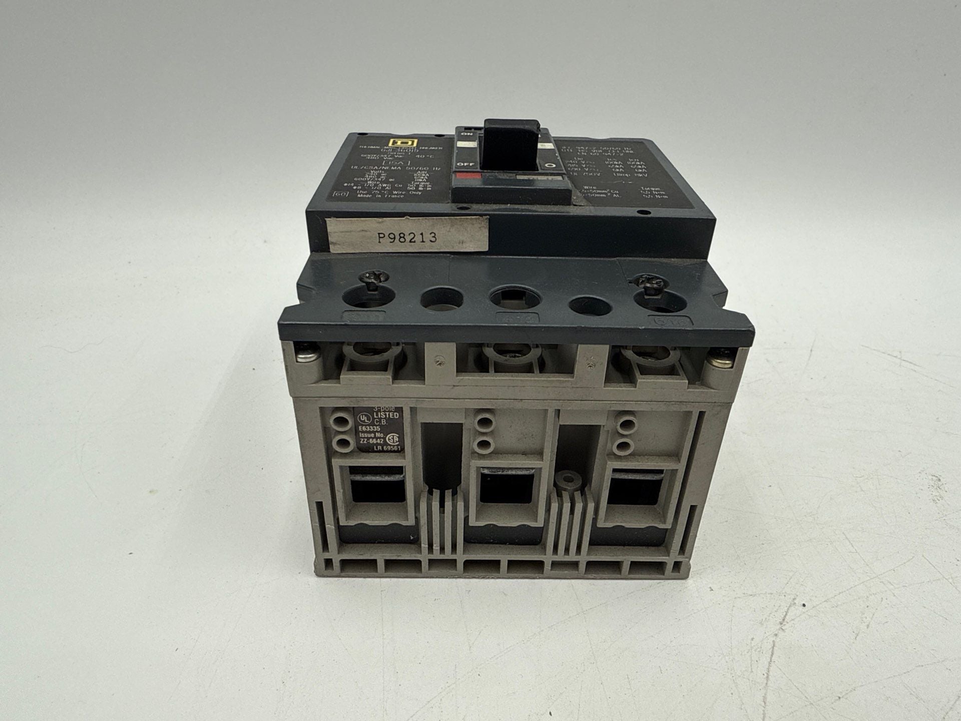 Square D GJL36015 Circuit Breaker 15A 3P 600V GJL 15 Amp 3 Pole PowerPact Used