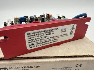 KB Electronics KBMM-125 DC Motor Speed Control 1/100-3/4 HP 115 VAC New