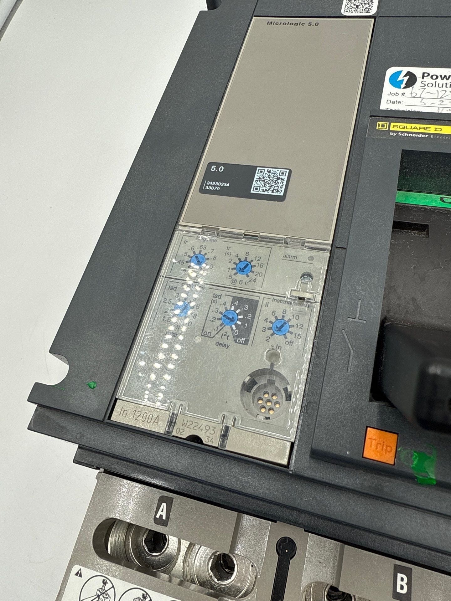 Square D PJA36120U33A I-Line Circuit Breaker 1200A 3P 600V PowerPact PJA 1200 Amp Used