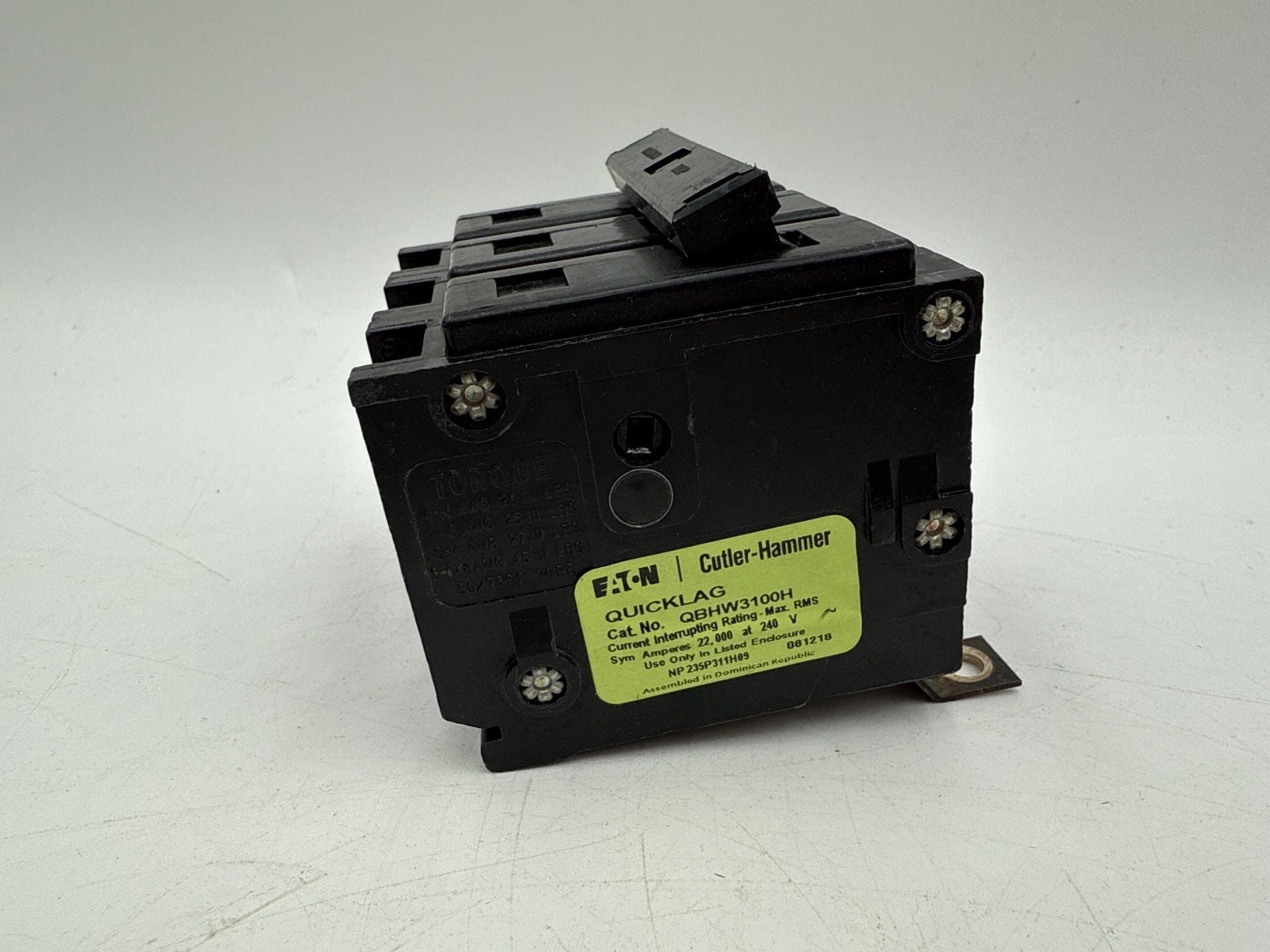 Eaton QBHW3100H Circuit Breaker 100A 3P 240V QBHW 22kA 100 Amp 2 Pole Bolt On Used