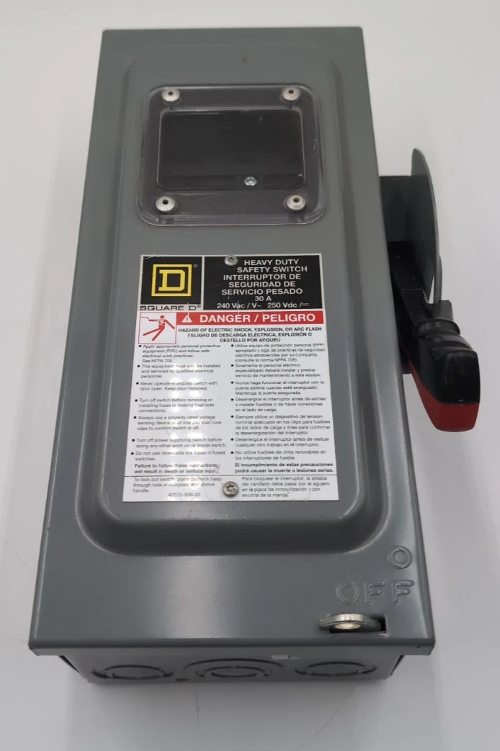 Square D H221N Safety Disconnect Switch 30A 2P 240V Type 1 Encl Window 30 Amp New
