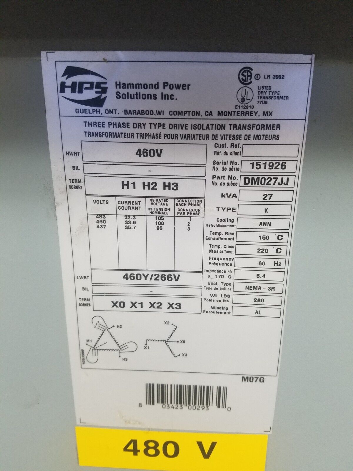 Hammond DM027JJ Used