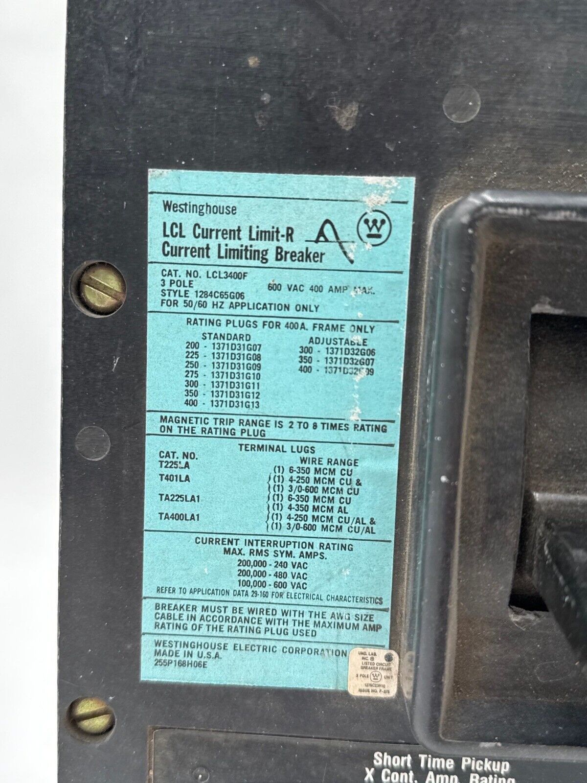Westinghouse LCL3400 Used