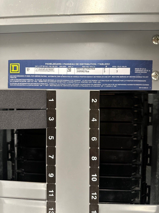 Square D NF Panelboard 250A 600V 3PH 4W MLO 42 Cir Main Lug Panel Indoor NEMA 1 P386 Used