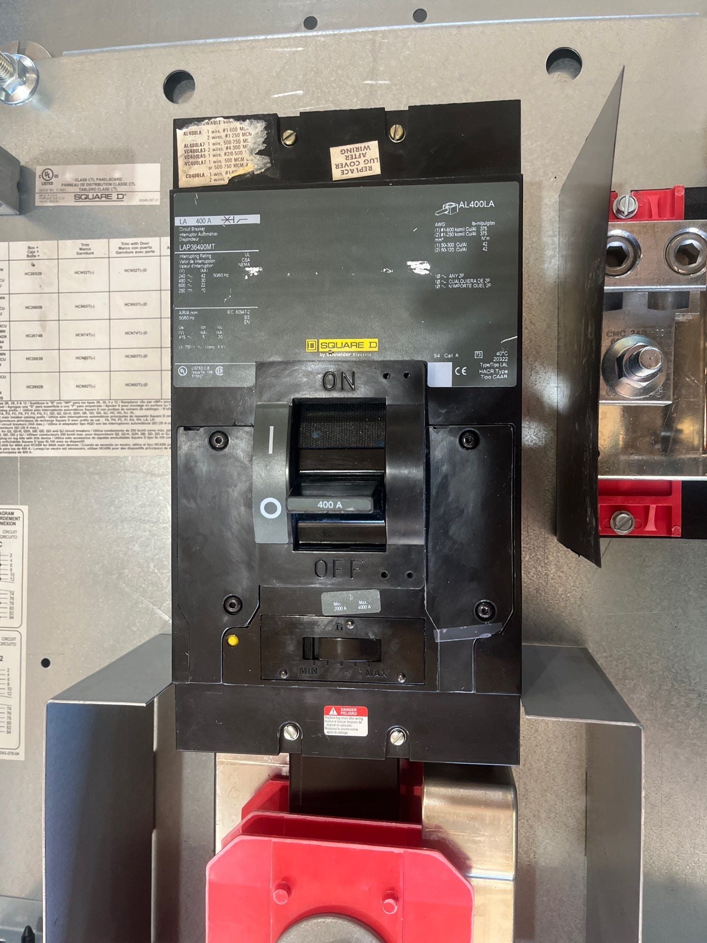 Square D HCN I-Line Panelboard 400A 480Y/277V 3PH Panel LAP36400MT MCB Used