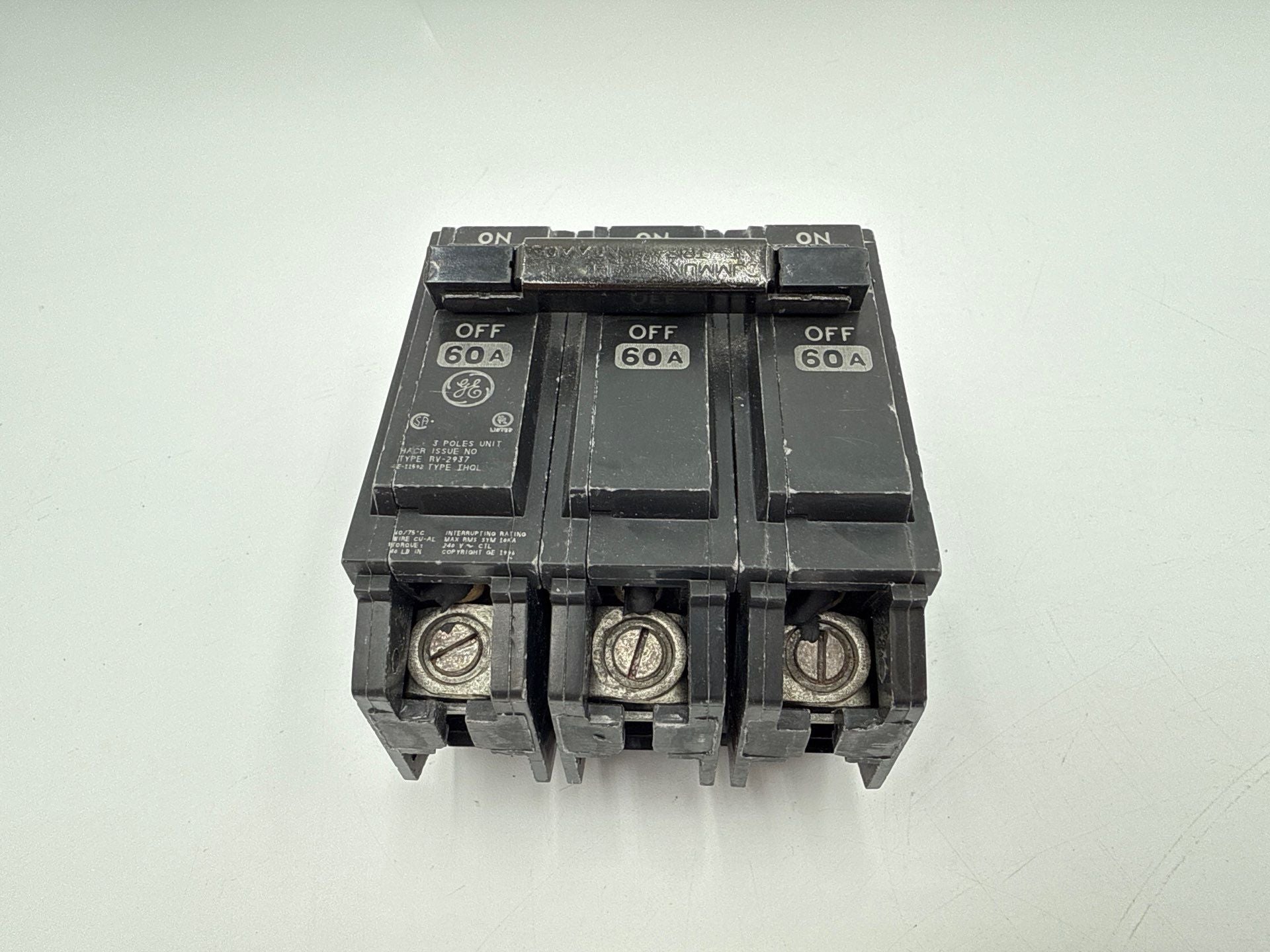 GE THQL32060 Plug On Circuit Breaker 60A 3P 240V THQL 60 Amp 3 Pole Used