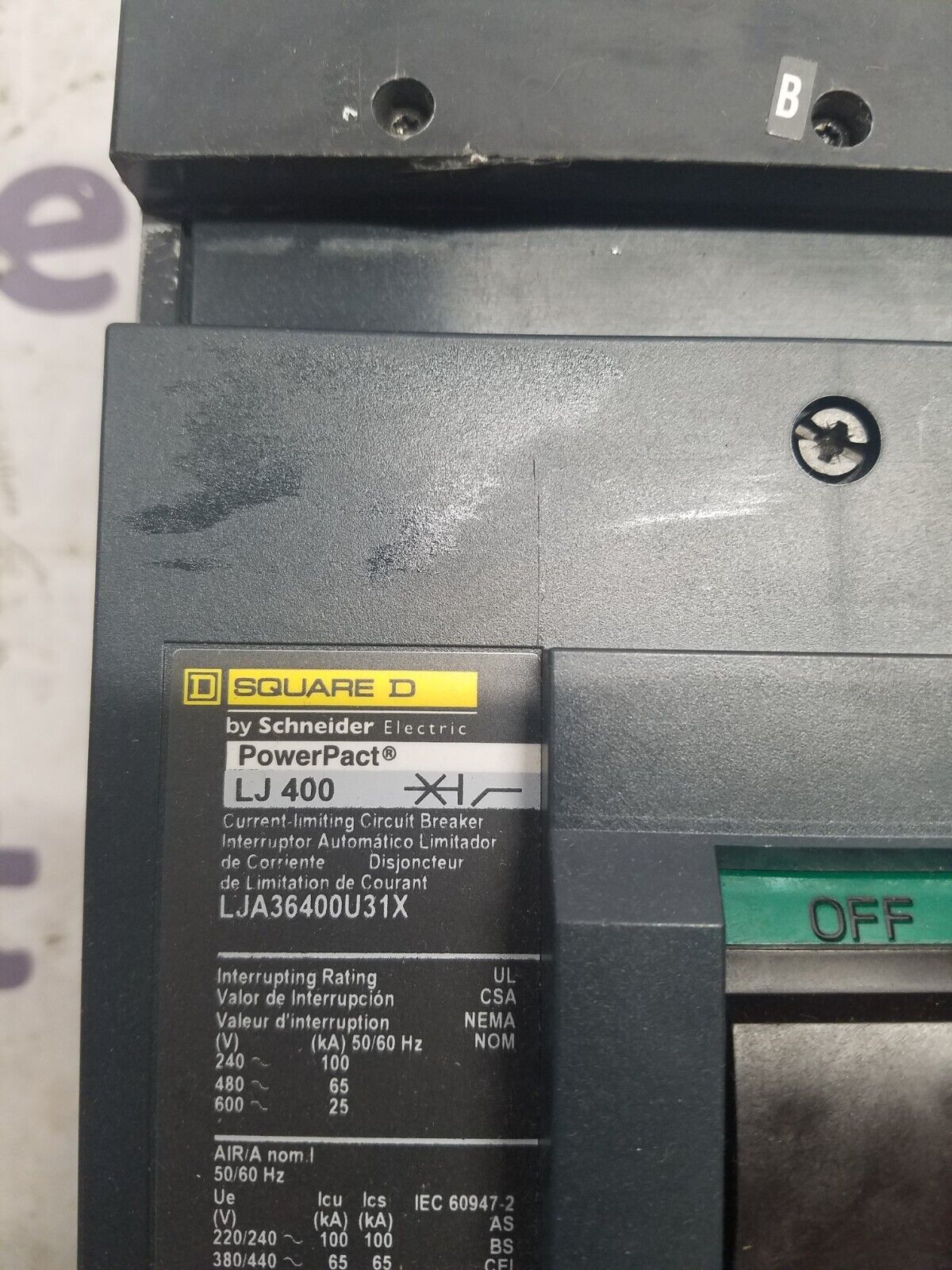 Square D LJA36400U31X Used