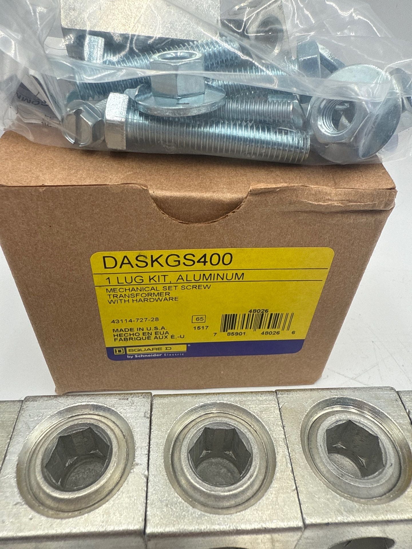 Square D DASKGS400 Terminal Lug Kit Mechanical Set Screw Aluminum New