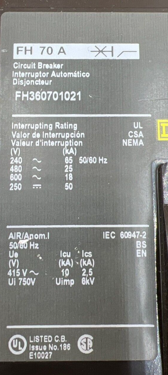 Square D FH360701021 Used