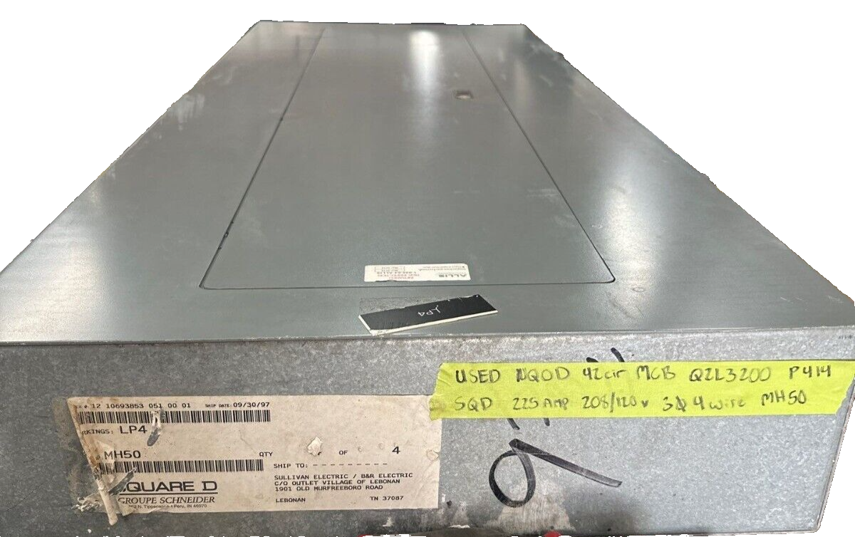 Square D NQOD442M225 NQOD Panelboard 225A 208Y/120V 3PH 4W Main MCB Q2L3200 200A P414 Used