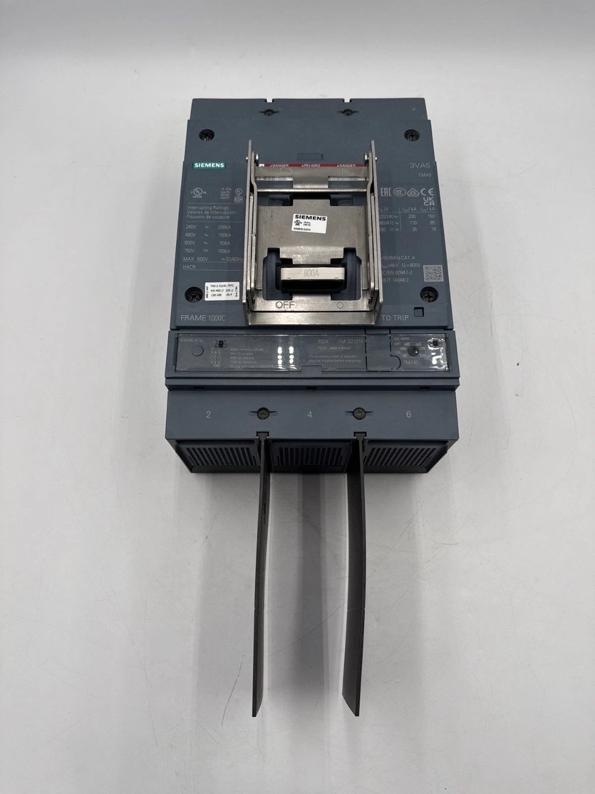 Siemens 3VA5580-7EC32-0AA0 Circuit Breaker 800A 3P 600V 3VA5 800 Amp 100kA-480V New