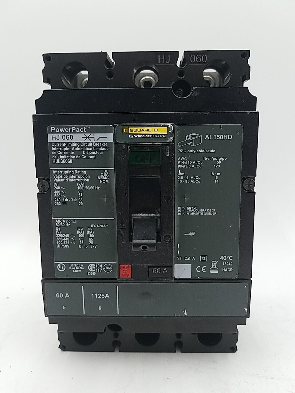 Square D HJL36060 Used