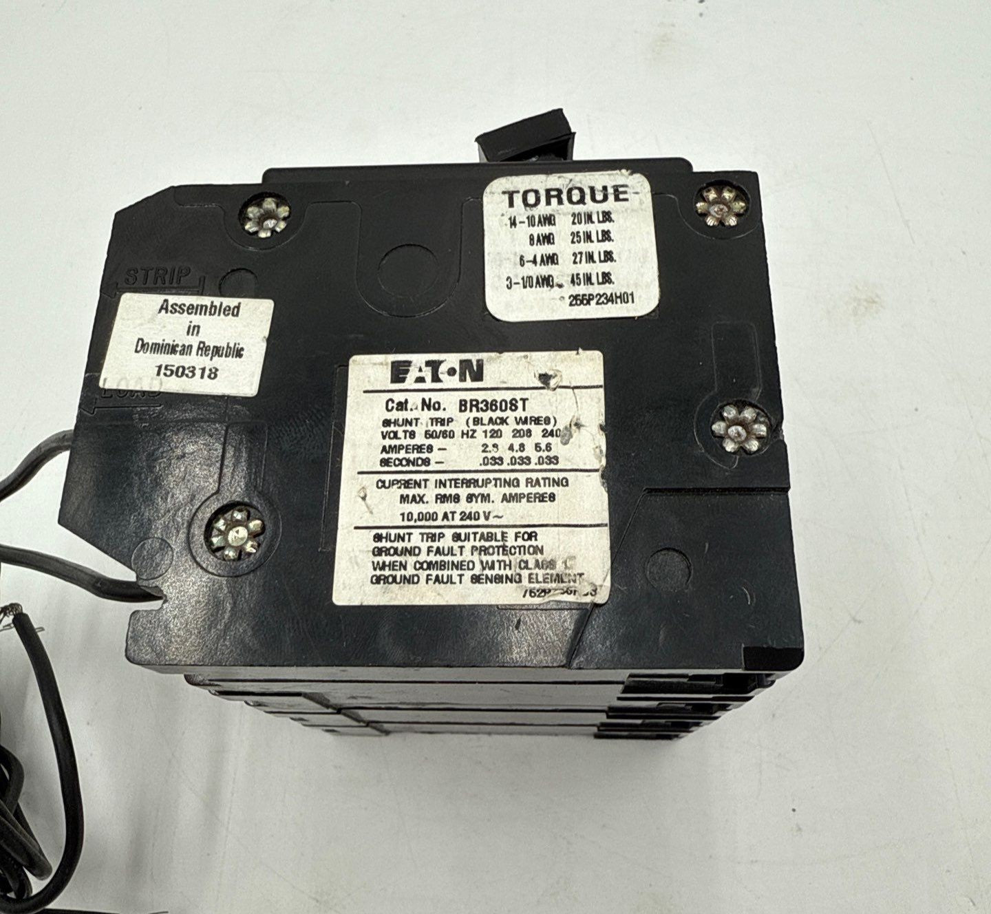 Eaton BR360ST Circuit Breaker 60A 3P 240V C360 Shunt Trip 60 Amp 3 Pole New