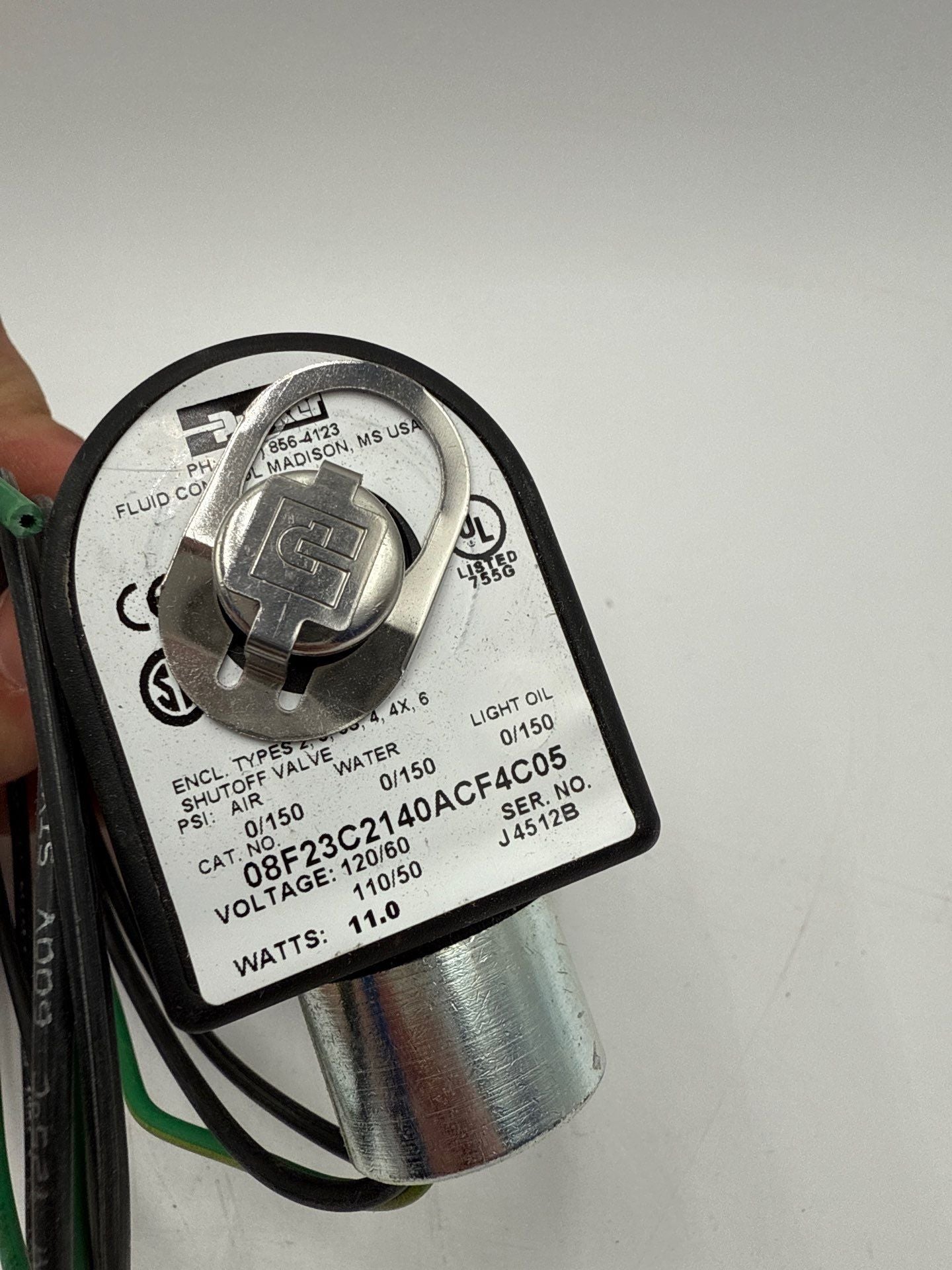 Parker 08F23C2140ACF4C05 Solenoid Valve 2 Way 110/120V 150PSI 1/2NPT New