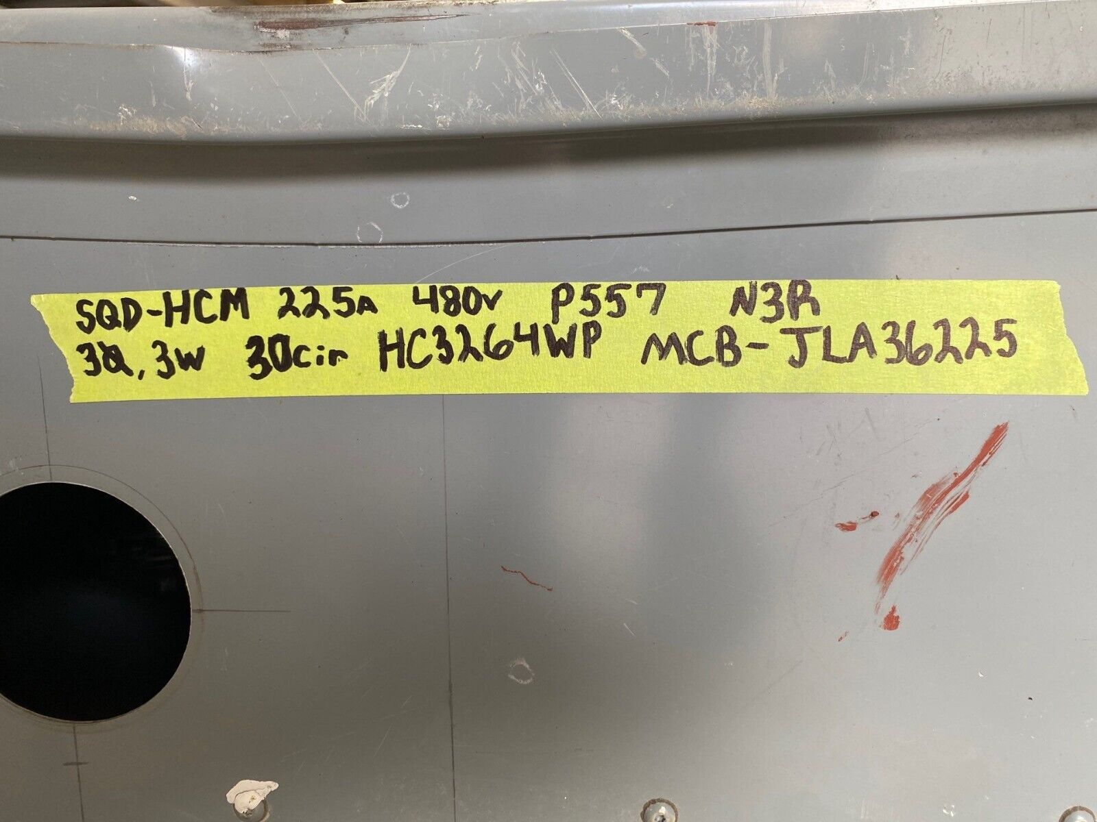 Square D I-Line Panelboard 225A 480V 3PH 3W 3R Outdoor Encl 30 Cir MCB JLA36225 P557 Used