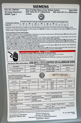 Siemens HNF261 New