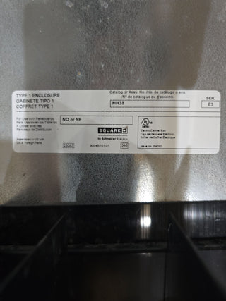 Square D NF Panelboard 200A 480/277V 3PH 4W 200 Amp MLO Panel 30 Cir Indoor
