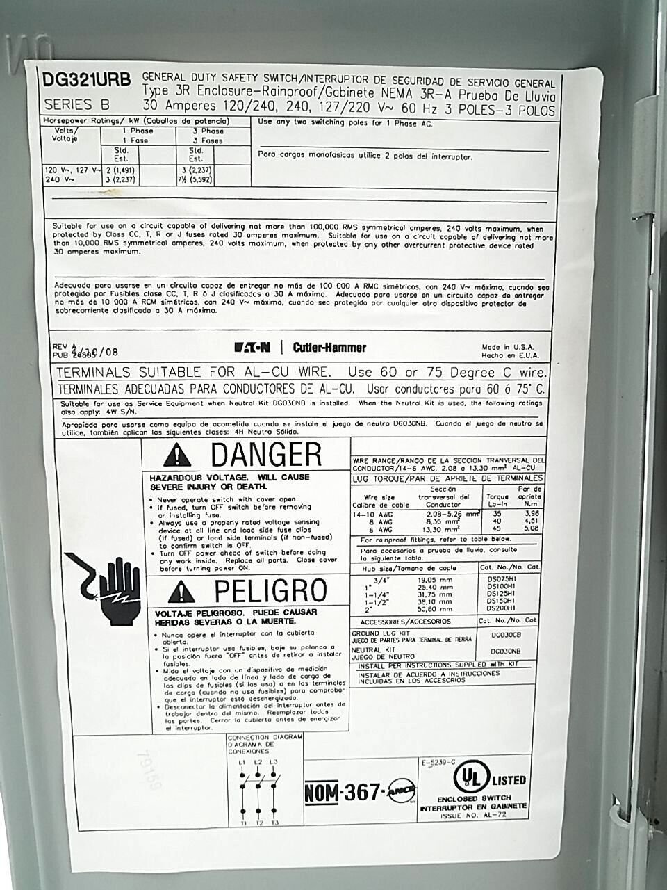 Cutler-Hammer DG321URB Used