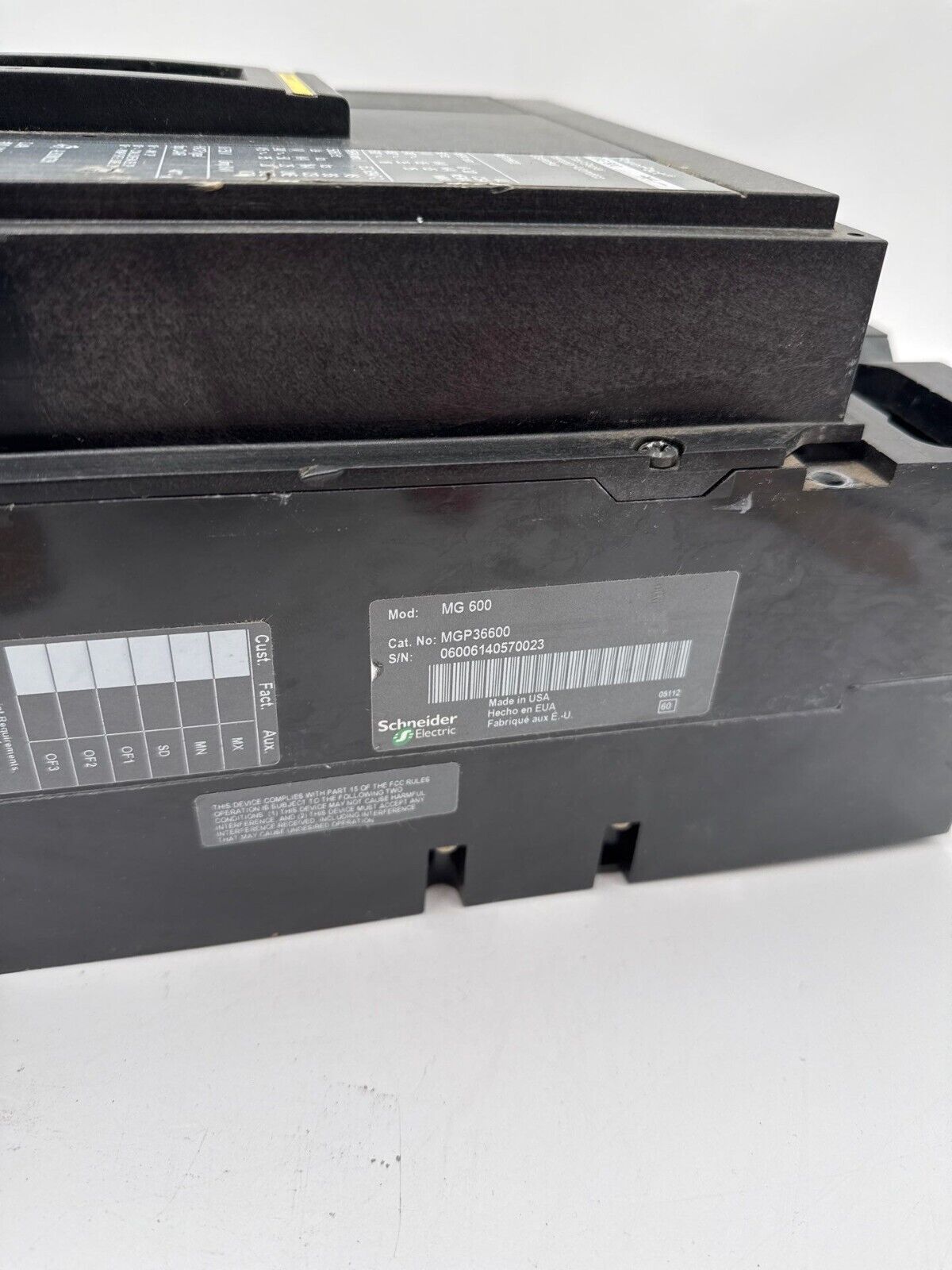 Square D MGP36600 Used