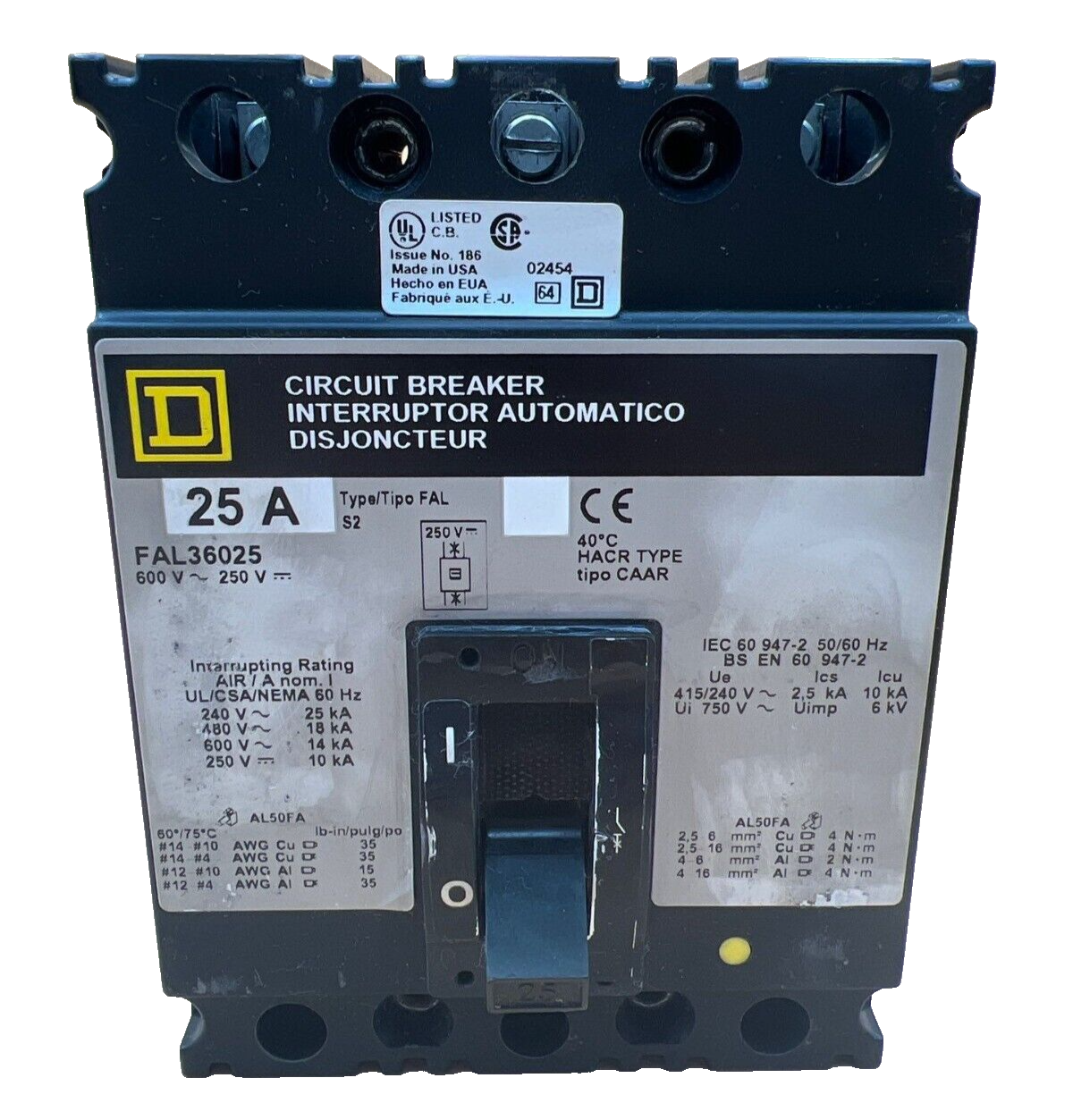 Square D FAL36025 Used