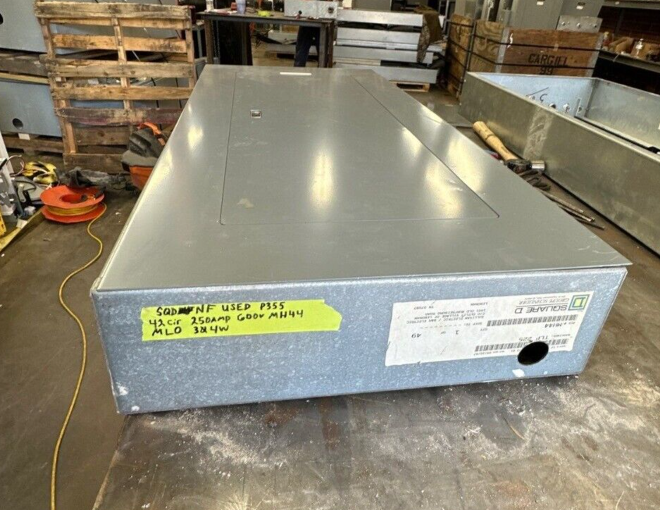 Square D NF Panelboard 250A 600Y/347V 3PH 4W 42 Circuit Indoor Encl 250 Amp MLO P355 Used