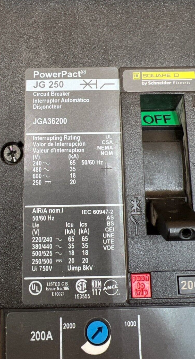 Square D JGA36200 Used