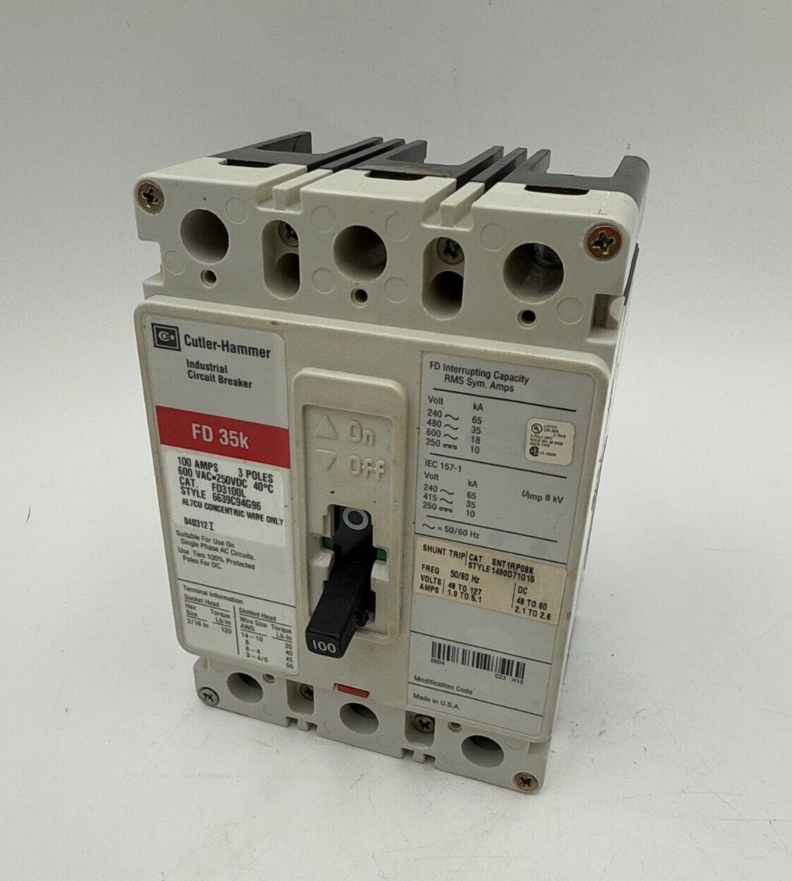 Cutler-Hammer FD3100l Used