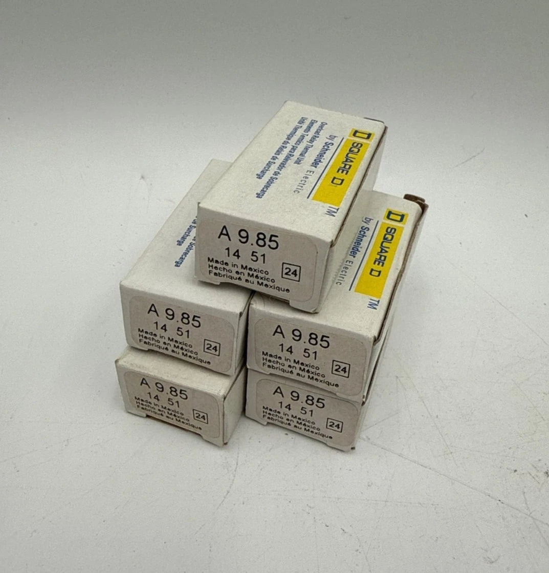 5PC Square D A9.85 Thermal Overload Heater Element Unit A985 6.71-7.69 amps New