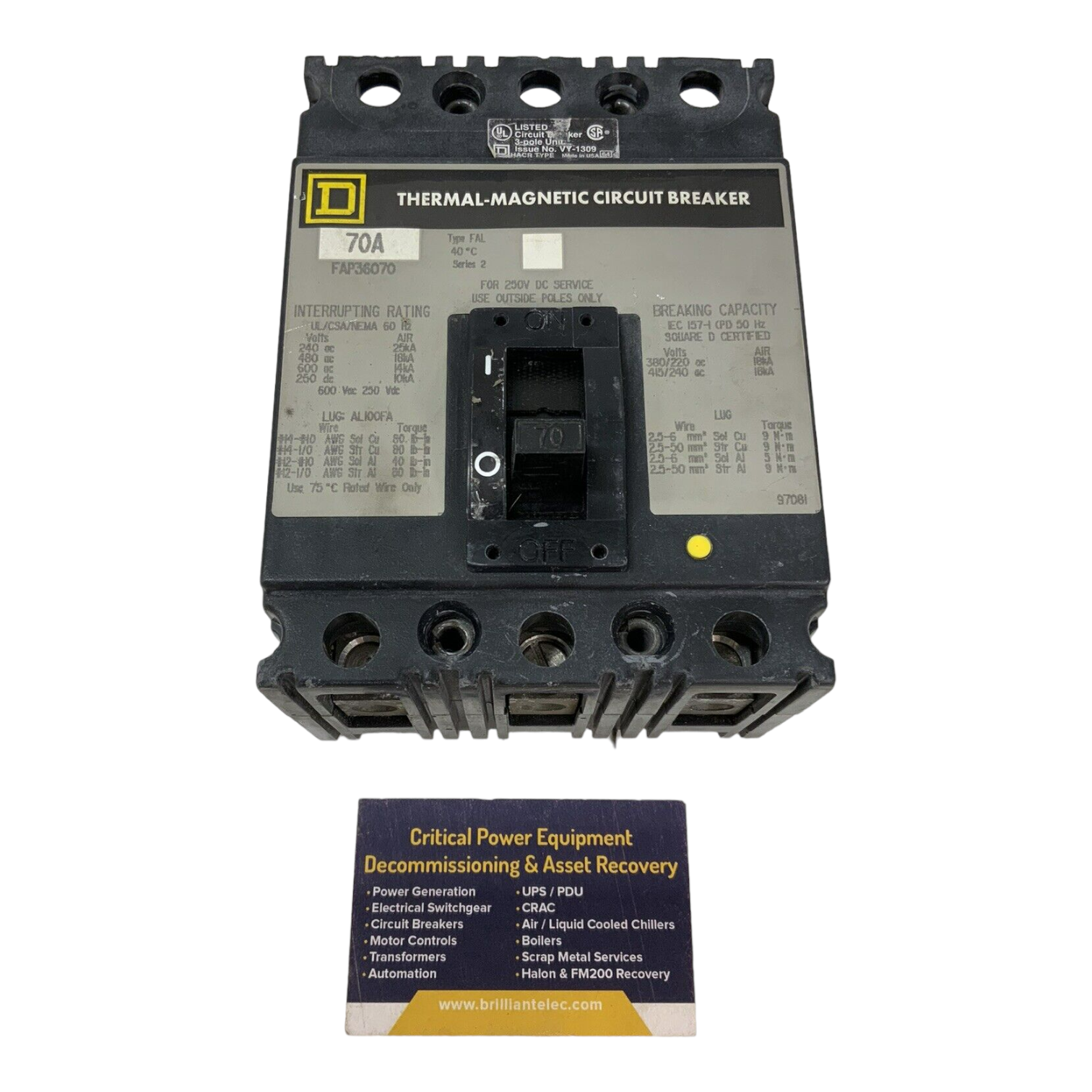 Square D FAP36070 Used