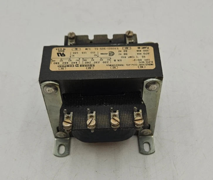 0.100kVA Square D S30021-505-51 Industrial Control Transformer CLASS 9070 480V Used