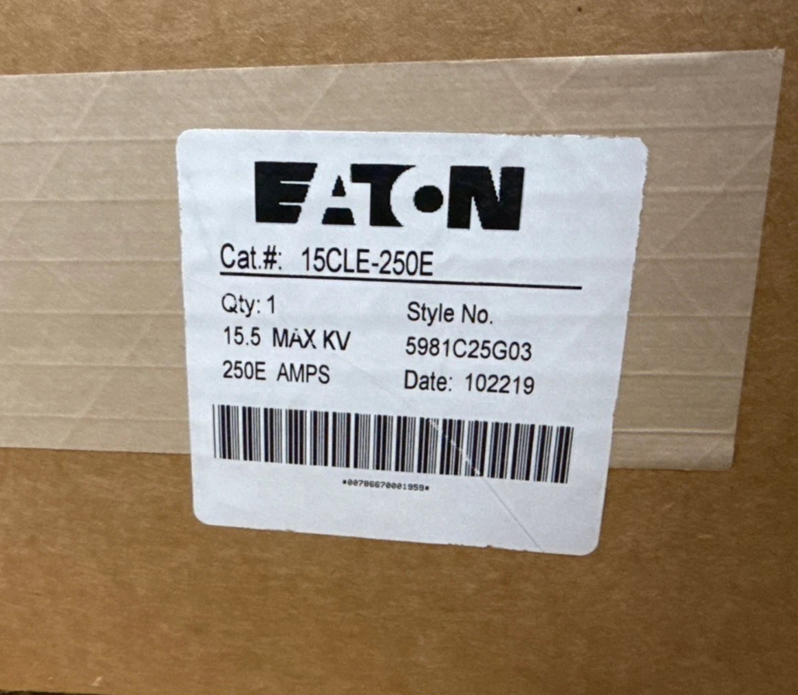 Eaton 15CLE-250E Medium Voltage Fuse 250E Amp 15.5 kV 5981C25G03 CLE E-Rated New New
