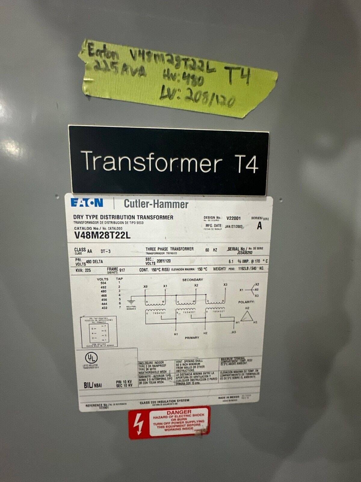 Eaton V48M28T22L Used