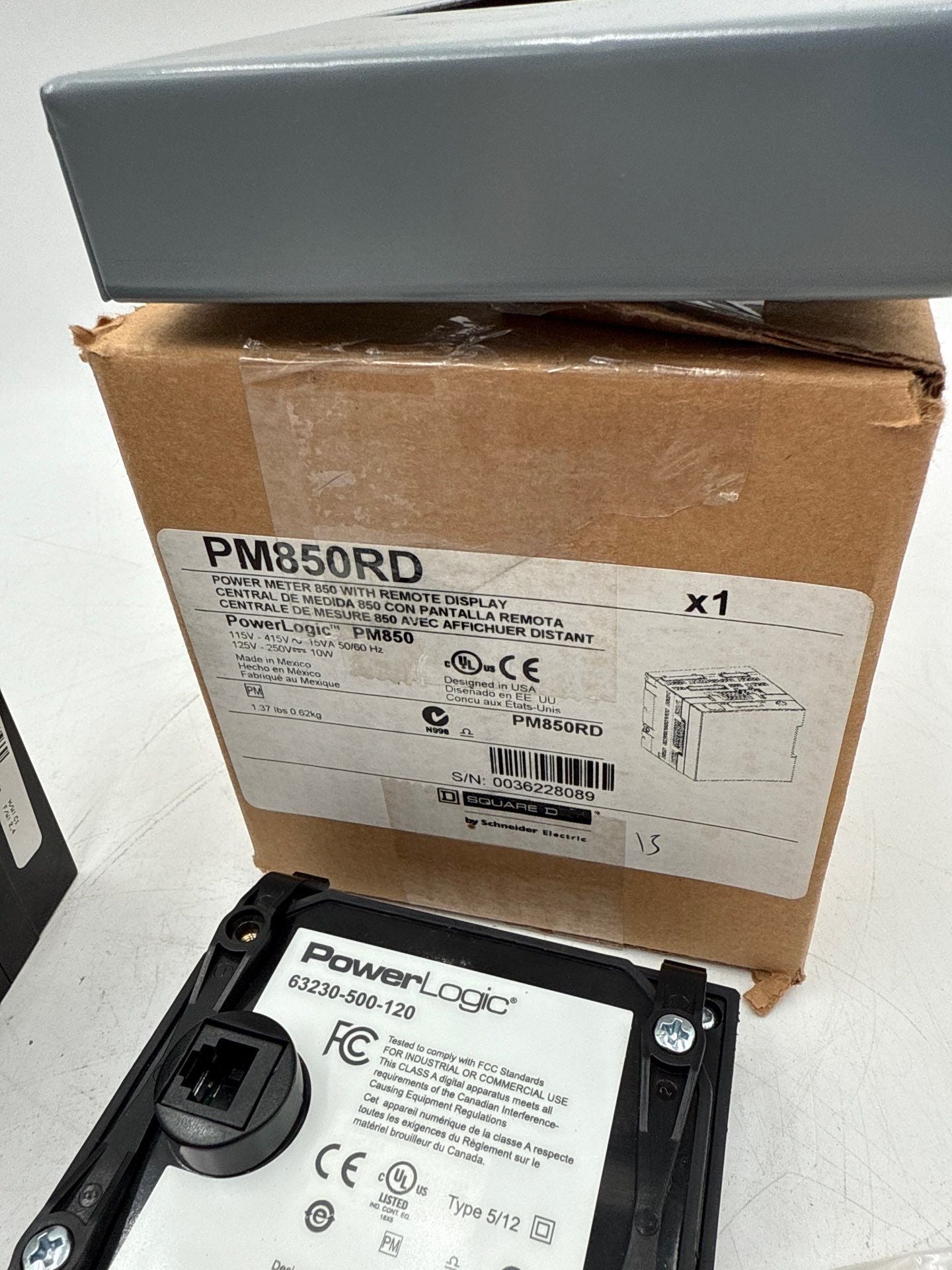 Square D PM850RD PowerLogic PM850U Meter and PM8RDA Remote Display Adapter Used
