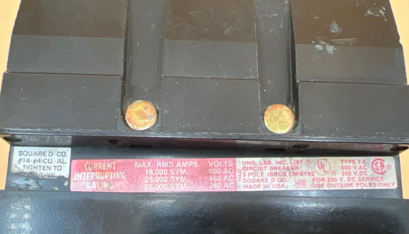 Square D FH36020 Used