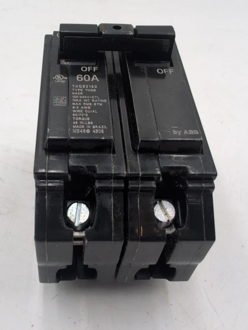 GE THQB2160 Circuit Breaker 60A 2P 120/240V THQB Bolt On 60 Amp 2 Pole NEW NOBOX New