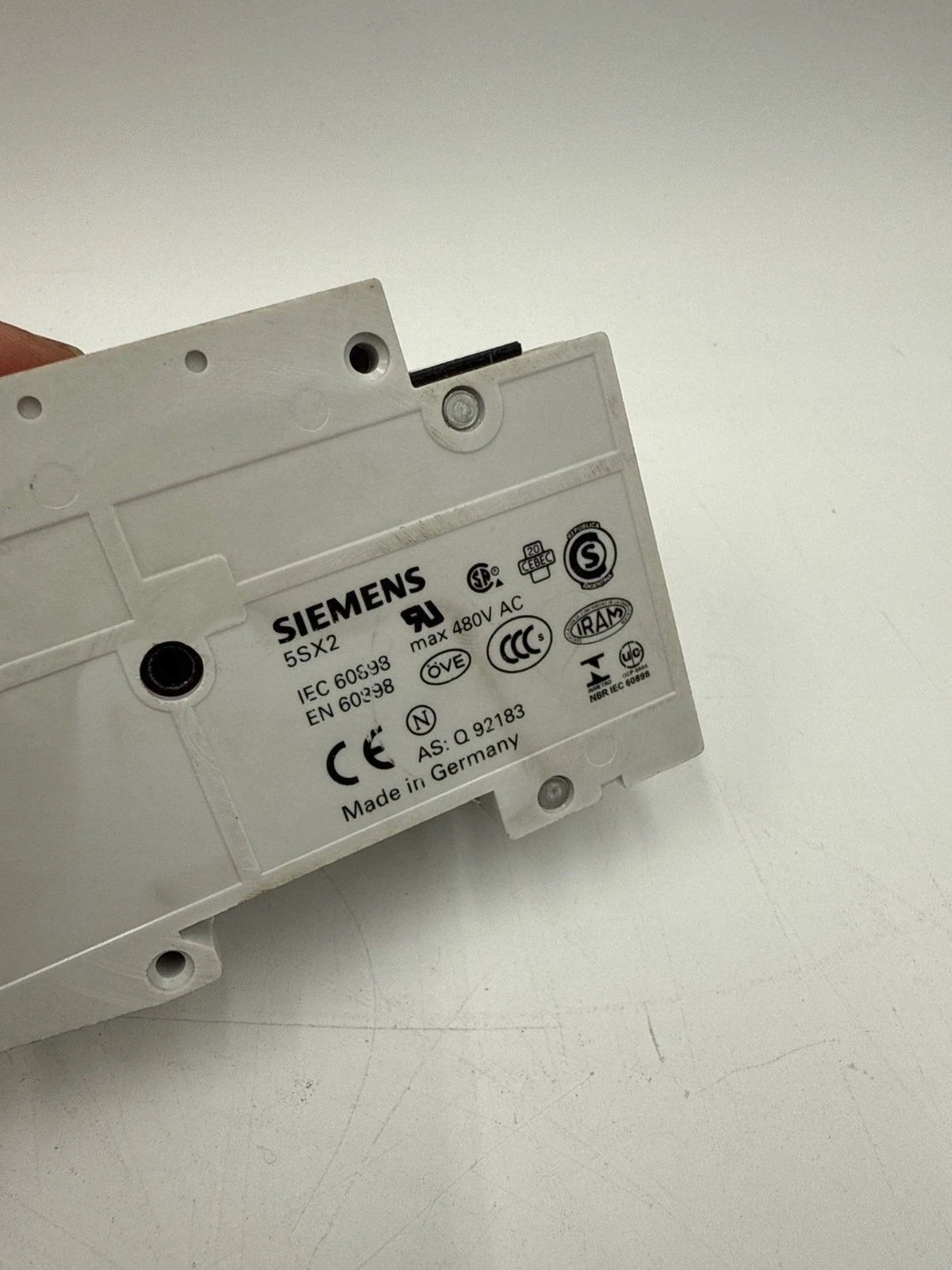 Siemens 5SX22-C10 Circuit Breaker 10A 2P 480V DIN Rail Mount 10 Amp 2 Pole Used