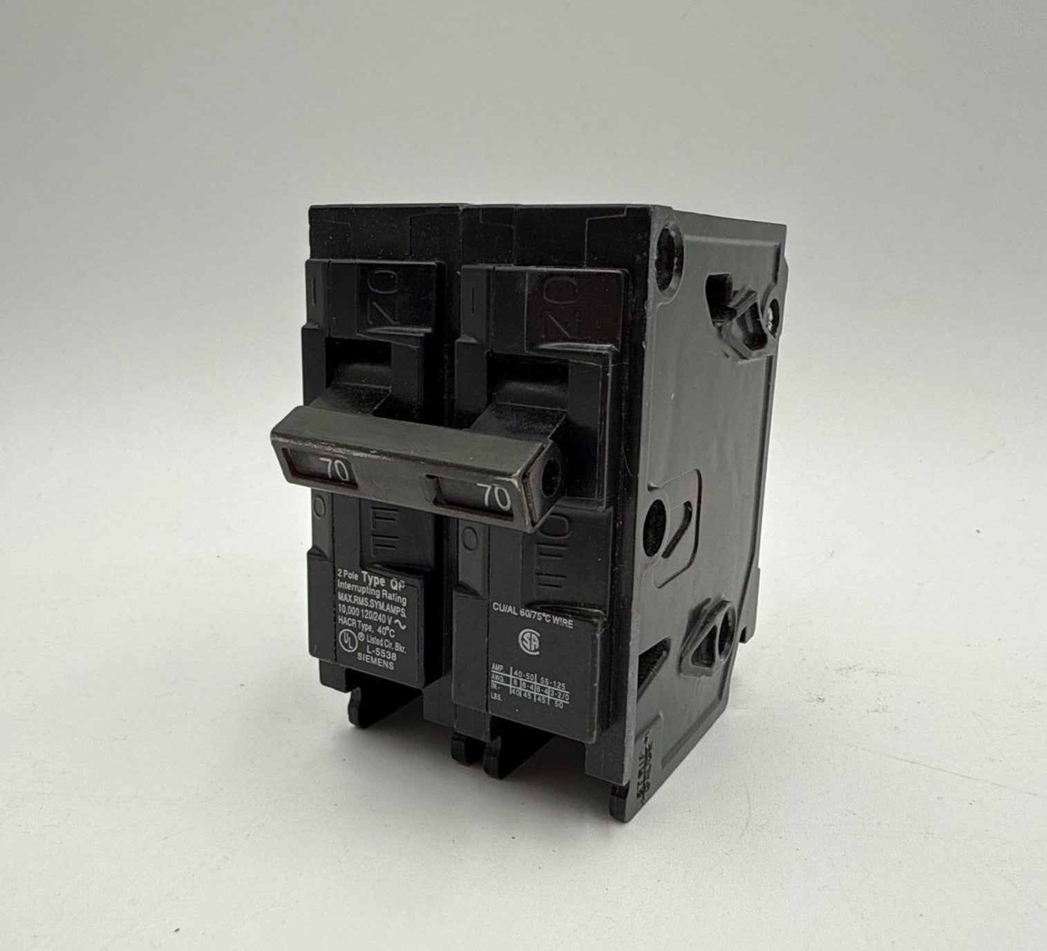 Siemens Q270 Plug On Circuit Breaker 70A 2P 120/240V QP 70 Amp 2 Pole Used