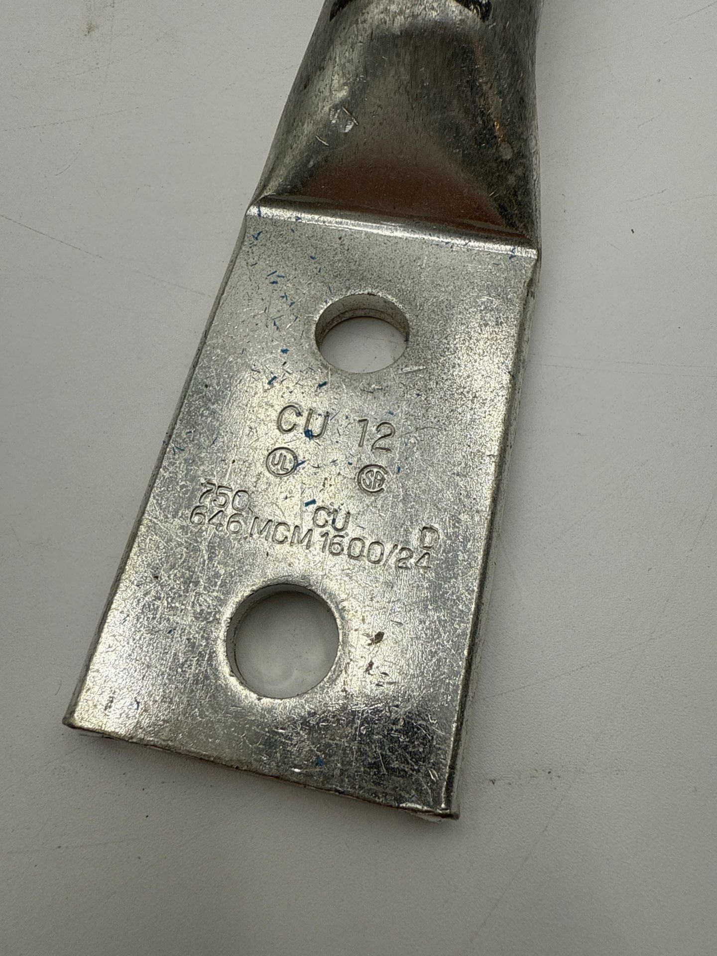 Penn Union BBLU-075D Copper Compression Lug 2 Hole 750kcmil 1/2" Black New