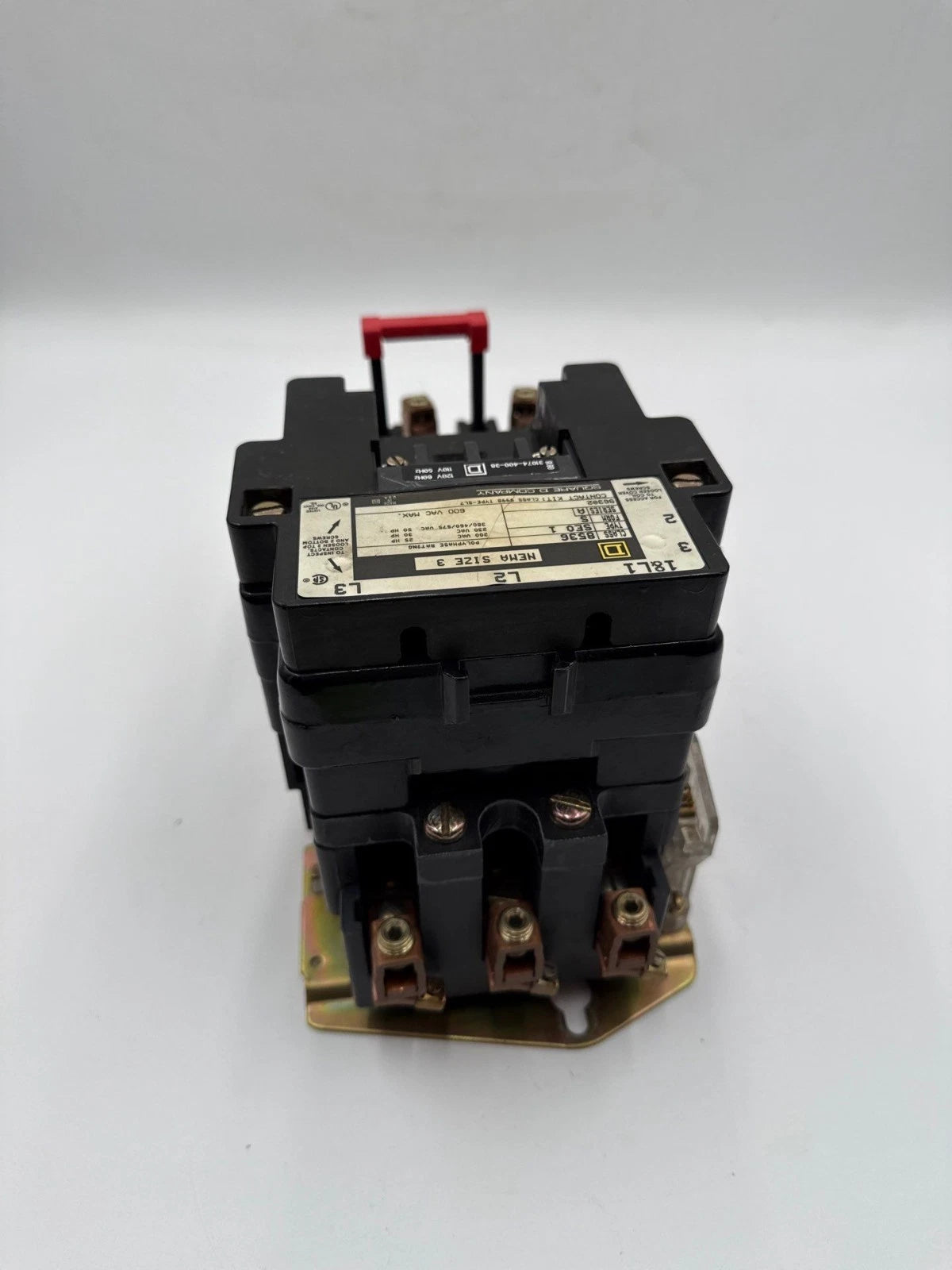 Square D 8536 SE01S Starter NEMA Size 3 Coil 110/120V 90A 3P 600V 3PH 50HP Used