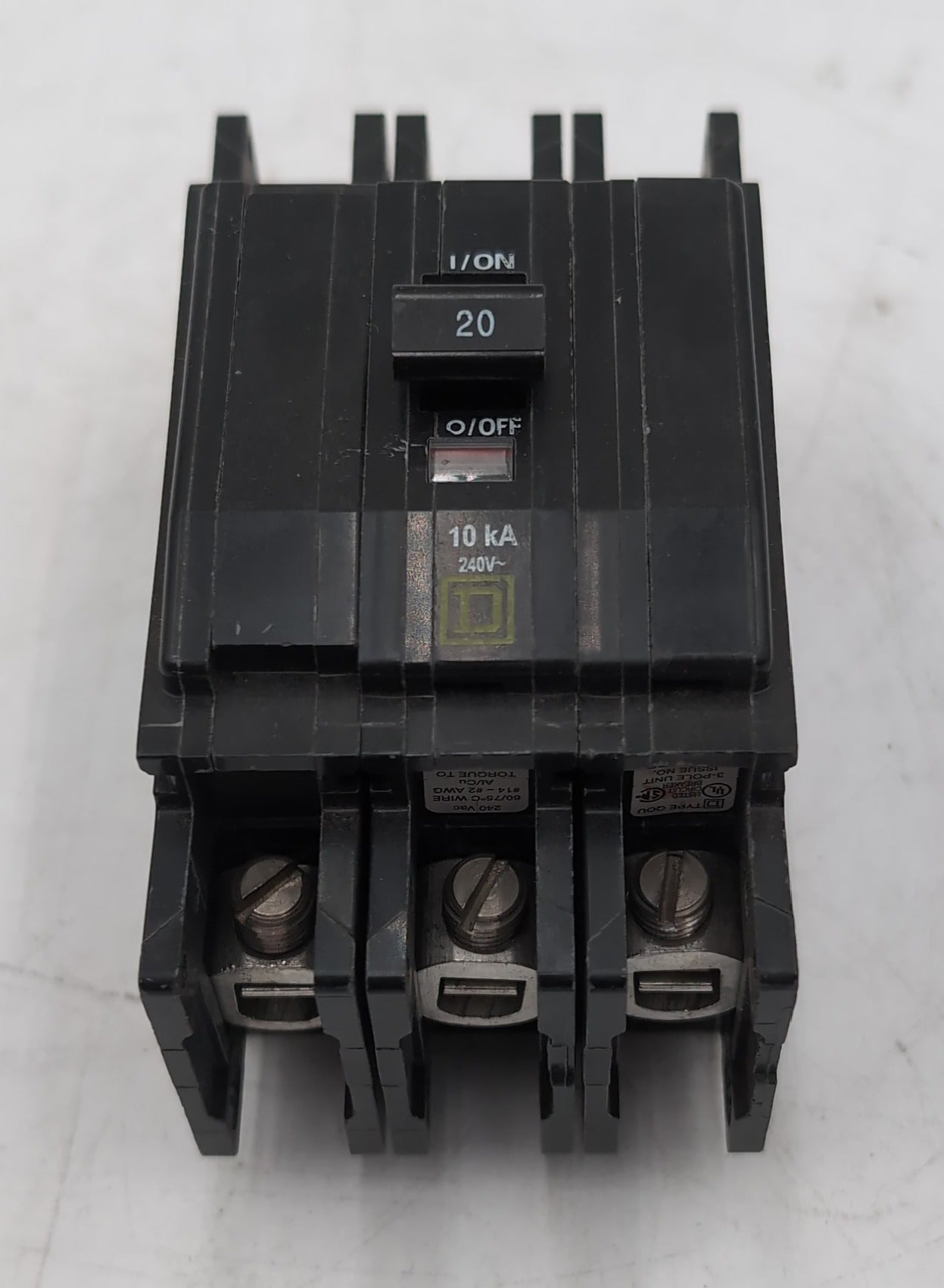 Square D QOU320 20 Amp 3 Pole Circuit Breaker 240V Unit Mount Type QOU NEW New