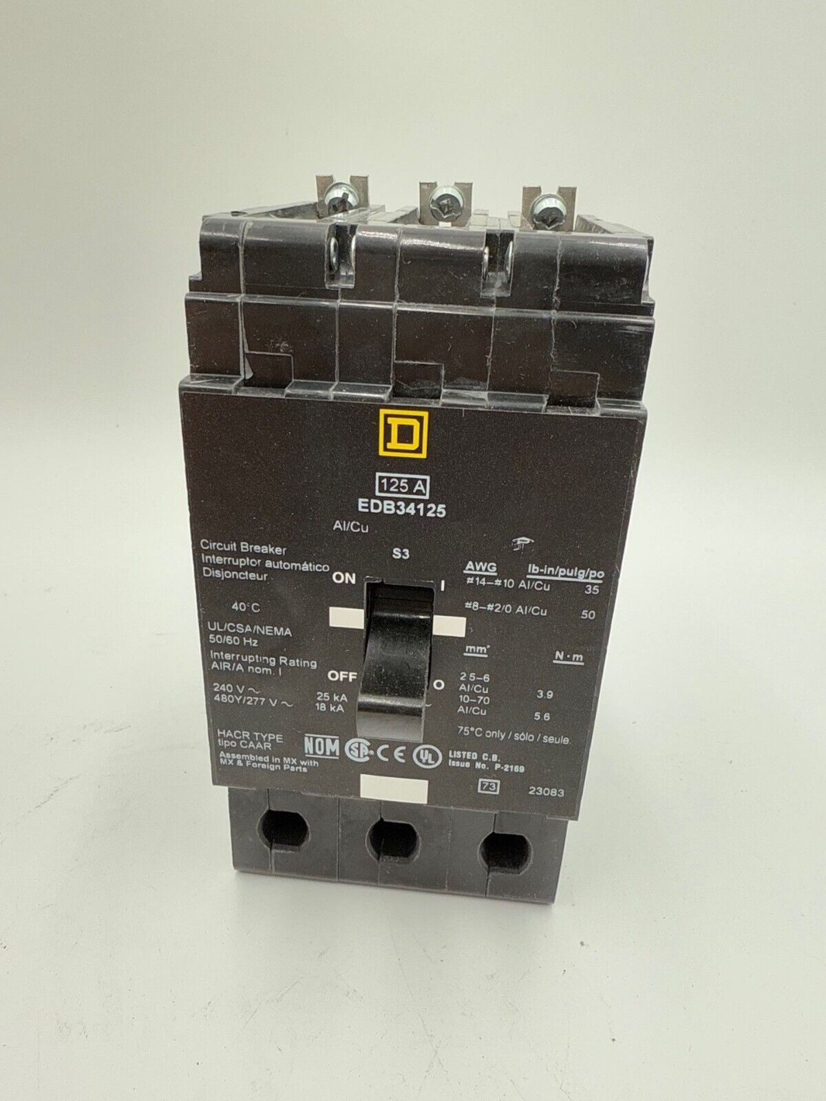 Square D EDB34125 New