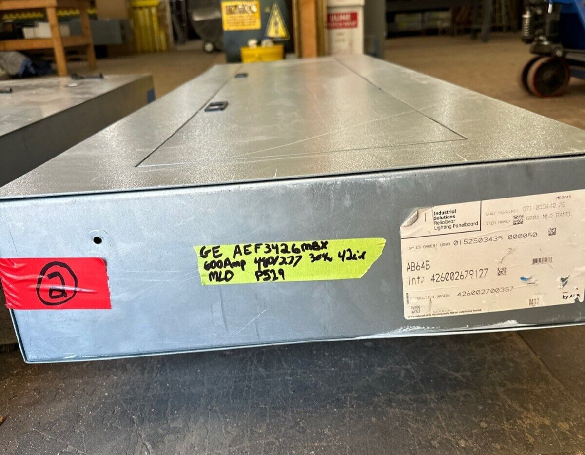 GE AEF3426MBX Panelboard 600A 480/277V 3PH 4W 42 Circuit Indoor Encl AB64B MCB P519 Used
