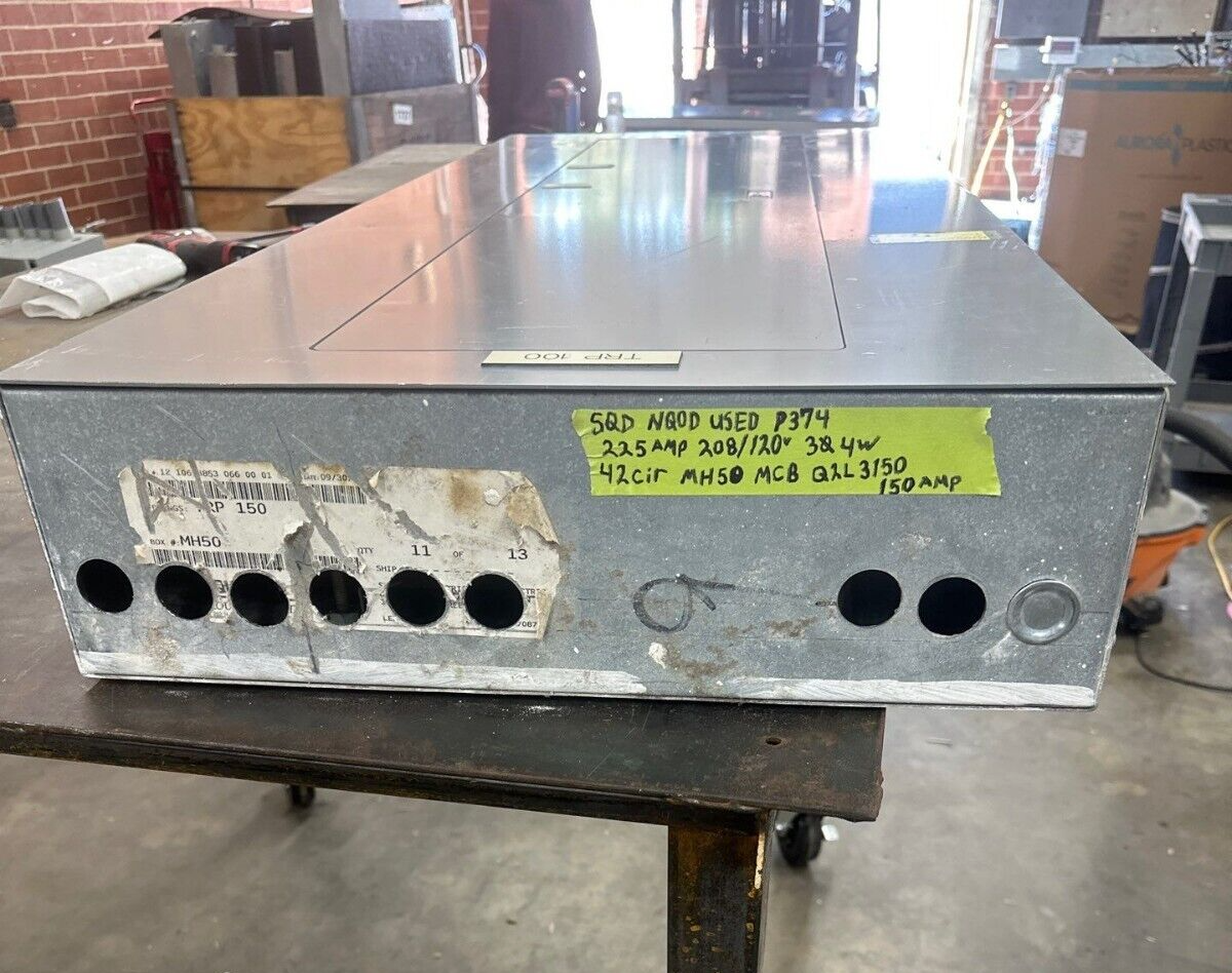 Square D NQOD442M225 Panelboard 225A 208/120V 3PH 4W MCB Indoor Encl 42 Circuit P374 Used