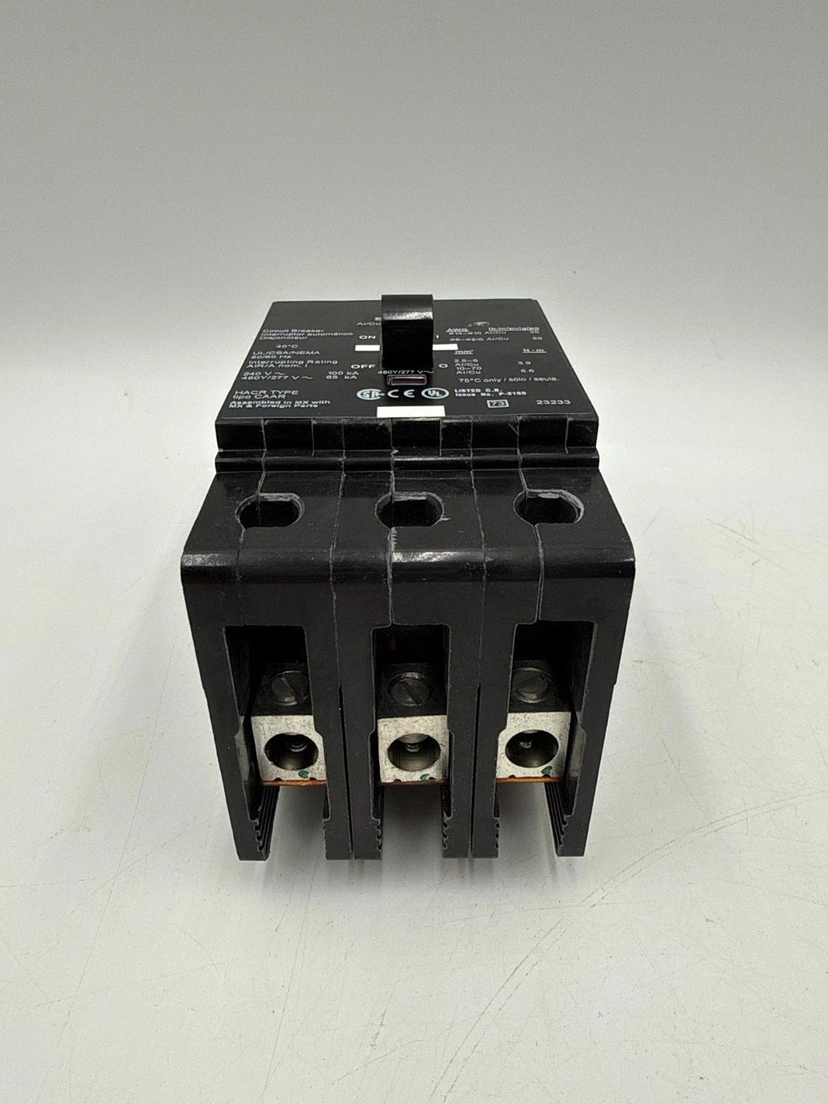 Square D EJB34100 Circuit Breaker 100A 3P 480/277V EJB Bolt On 100 Amp 3 Pole New