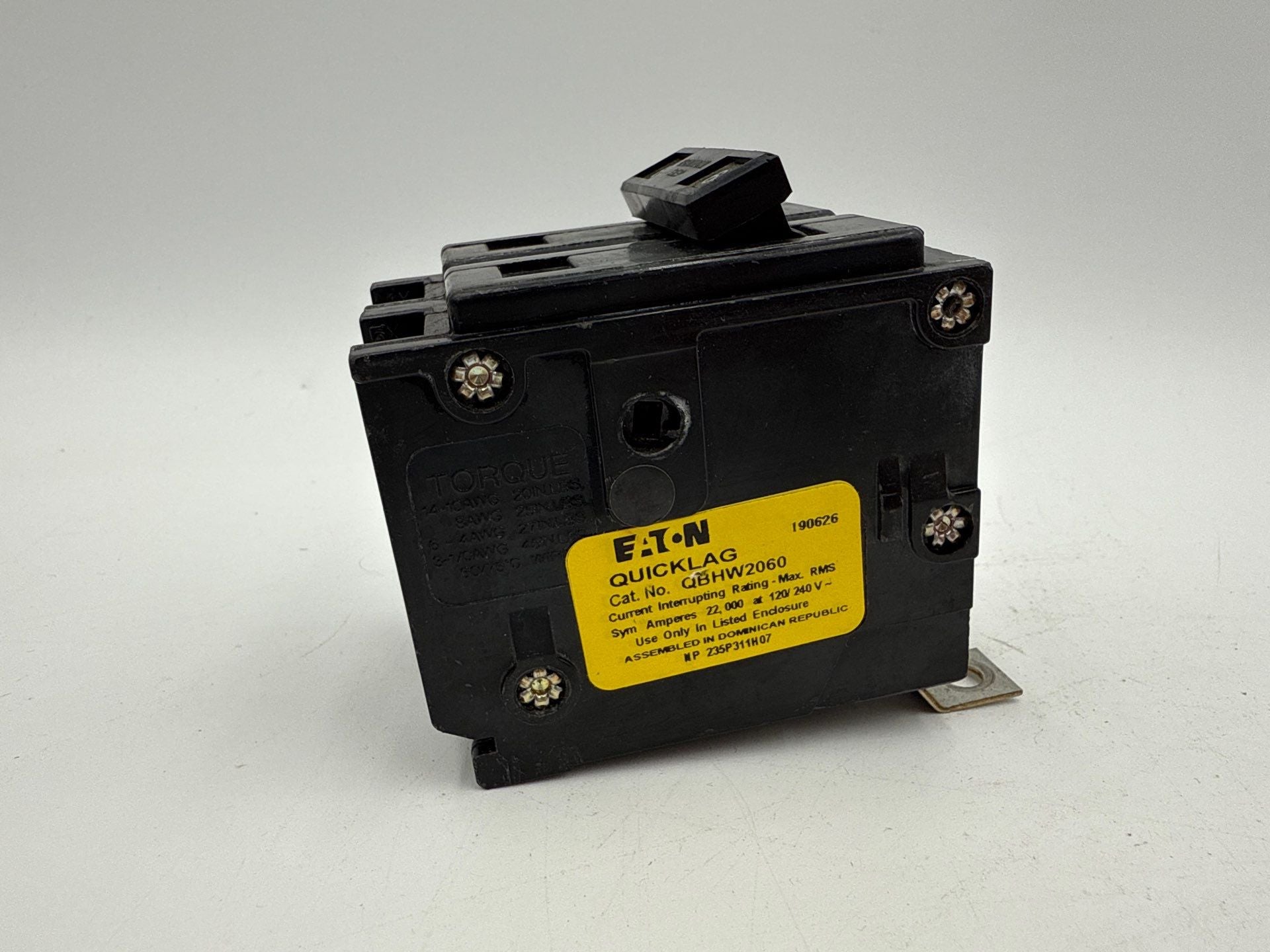 Eaton QBHW2060 Circuit Breaker 60A 2P 120/240V QBHW 22kA 60 Amp 2 Pole Bolt On Used