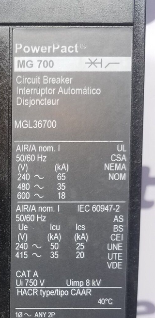 Square D MGL36700 Used