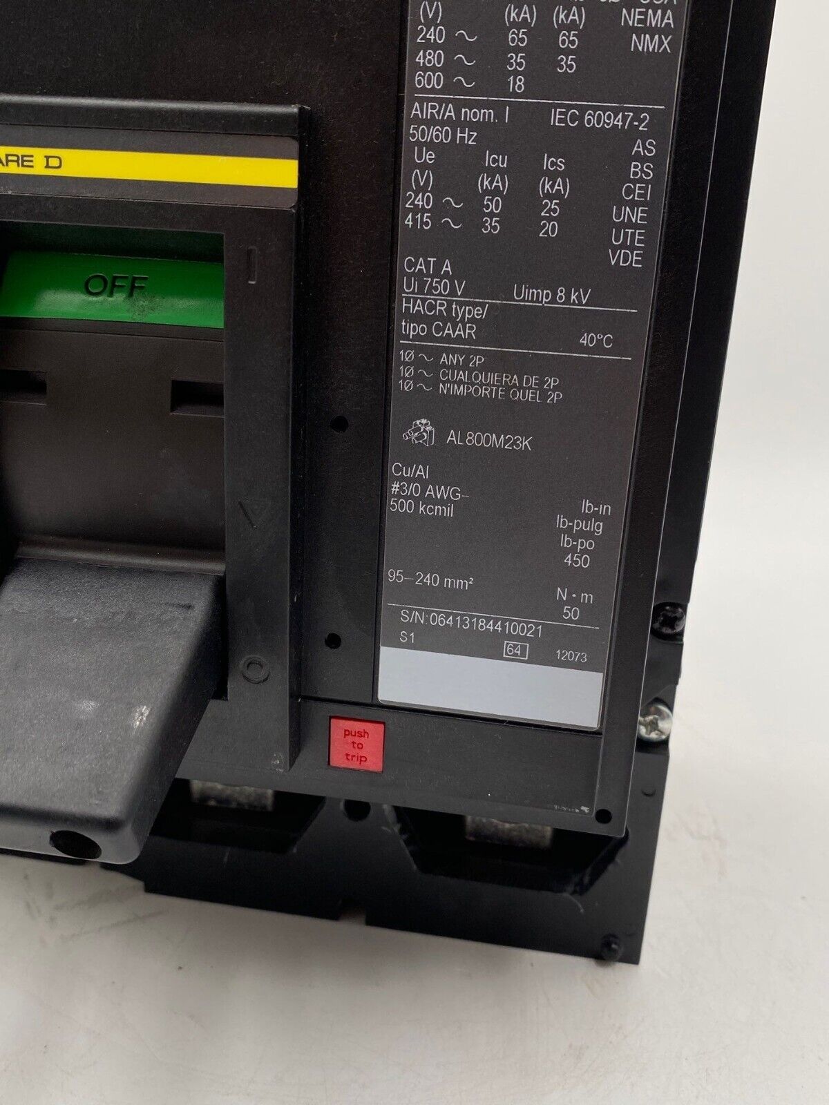 Square D MGL36400 Used