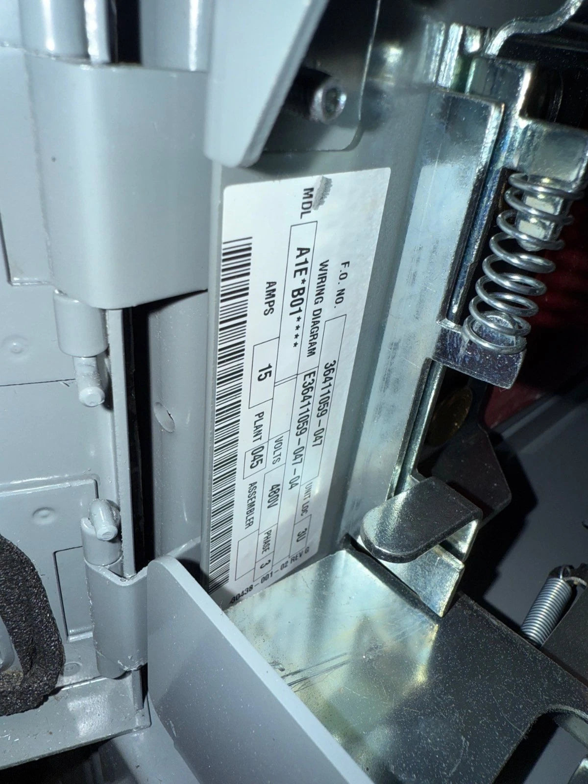 6" Square D Model 6 15A MCC Feeder Bucket HJL36015 Breaker 15 Amp HJL New